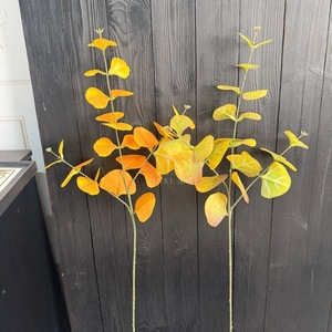 ใบแปะก๊วยเทียมมูจินซี ขนาด 30 ซม.-100 ซม. กิ่งดอกไม้ผ้าไหม สีเหลือง สีเหลืองเขียว ของตกแต่งบ้าน ดีไซน์ดอกไม้ - Product Image 2