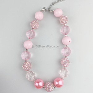 Collar de Cuentas de Estrás Gruesas con Rayas de Arcoíris de 20 mm, Personalizado, de Moda, para Niños, Collar de Perlas de Acrílico Colorido, Estilo Bubblegum - Product Image 5