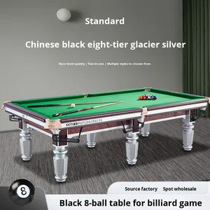 Table de billard professionnelle de qualité tournoi, cadre en bois massif, coussinets de haute précision, surface en feutre vert, jeux à monnayeur - Product Image 2
