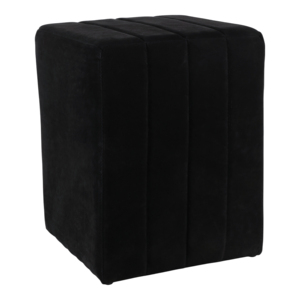 Pouf quadrato in camoscio nero, poggiapiedi in velluto per soggiorno, arredamento casa, sedia da toeletta - Product Image 2