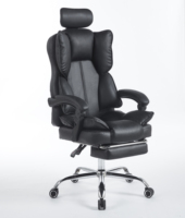Offre Spéciale bas prix vente en gros pas cher bureau de luxe ergonomique chauffant pour patron chaise de bureau en cuir synthétique noir avec appui-tête