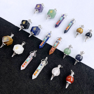 Bán Buôn Tay Khắc Chất Lượng Cao Tinh Thể Thạch Anh Con Lắc Đá Quý Wicca Cho Chữa Bệnh - Product Image 6