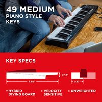 Teclado controlador MIDI USB M-AUDIO Keystation 49 MK3 Synth Action de 49 teclas con controles asignables, ruedas de modulación de tono y software