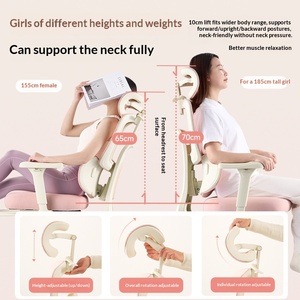 Silla Ergonómica Ajustable Yazhi con Reposabrazos y Ruedas para Levantar Glúteos, Cómoda para Estar Sentada por Tiempo Prolongado, para Dormitorios <span class=keywords><strong>de</strong></span> <span class=keywords><strong>Niñas</strong></span>, Silla <span class=keywords><strong>de</strong></span> Oficina Rosa - Product Image 4