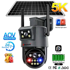 Caméra de sécurité solaire 4G LTE PTZ à double objectif 5K avec enregistrement 24h/24 et détection de mouvement et suivi humain - Product Image 2