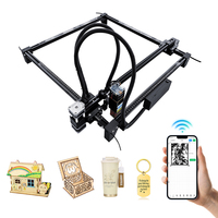 Eficiente DIY 10W máquina de tallado láser CNC grabador láser cortador 400*400MM Metal madera cuero joyería AI impresora de corte