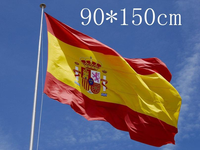 Bannières et affiches en polyester de haute qualité sur mesure, imprimées numériquement, écologiques, 3*5 pieds, drapeau espagnol, drapeaux de tous les pays