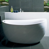 Baignoire autoportante en acrylique au design moderne, avec fonction bain à remous et massage, pour salle de bain et hôtel