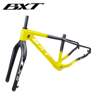 Cadre de vélo à pneus larges en carbone BXT New Snow, crochet arrière, espace arrière 190 mm, axe traversant, espace arrière 197 mm, pneus 26*4.8, cadre et fourche de vélo en carbone pour la neige