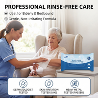 Lingettes de bain sans rinçage VINNERLOVE testées dermatologiquement pour les personnes alitées, les personnes âgées et les patients, nettoyage corporel, utilisables au micro-ondes