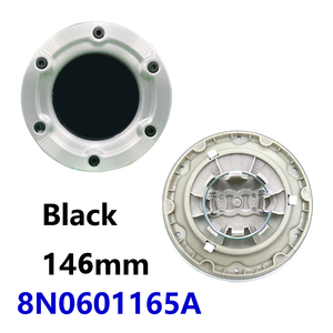 Cache-moyeu de roue gris-noir 146 mm à 6 trous 8N0601165A avec emblèmes et logos pour Audi <span class=keywords><strong>Quattro</strong></span> TT A2 A3 A4 A8 S6 Q5 Q7 RS6 - Product Image 3