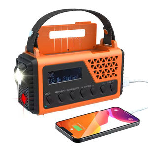Radio d'urgence portable multifonctionnelle pour le camping, avec manivelle, FM, alerte météo, batterie rechargeable, dynamo solaire et lampe torche - Product Image 5