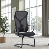 Chaise de bureau exécutive moderne en gros, en tissu, ergonomique, réglable en hauteur, sans roulettes, pour ordinateur, travail, personnel, aluminium