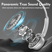 Onikuma GT820 casque sans fil rétro Bluetooth sur l'oreille casque HiFi son micro intégré pour les filles