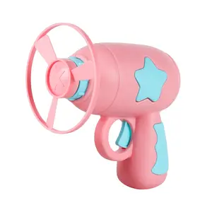 Children's toys luminous bamboo dragonfly ejection pistol rotating flash flying saucer