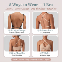 Soutien-gorge sans bretelles grande taille avec soutien dorsal, dos ouvert en U, pour femmes, pour robes de soirée à dos bas, bretelles réglables en X