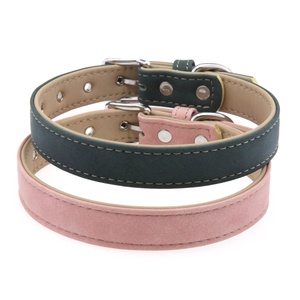 Collier pour animaux de compagnie en cuir PU texturé mat rétro, résistant à l'usure, doux et confortable, pour chats et chiens, pour les promenades quotidiennes en extérieur - Product Image 3
