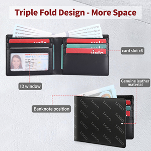 Fashion Hot Sale PU Leather Business Credit Card Holder Mens RFID Blocking <strong>Bifold</strong> Wallet Custom Full Logo Desgin Card Case <strong>Purse</strong> - Product Image 3