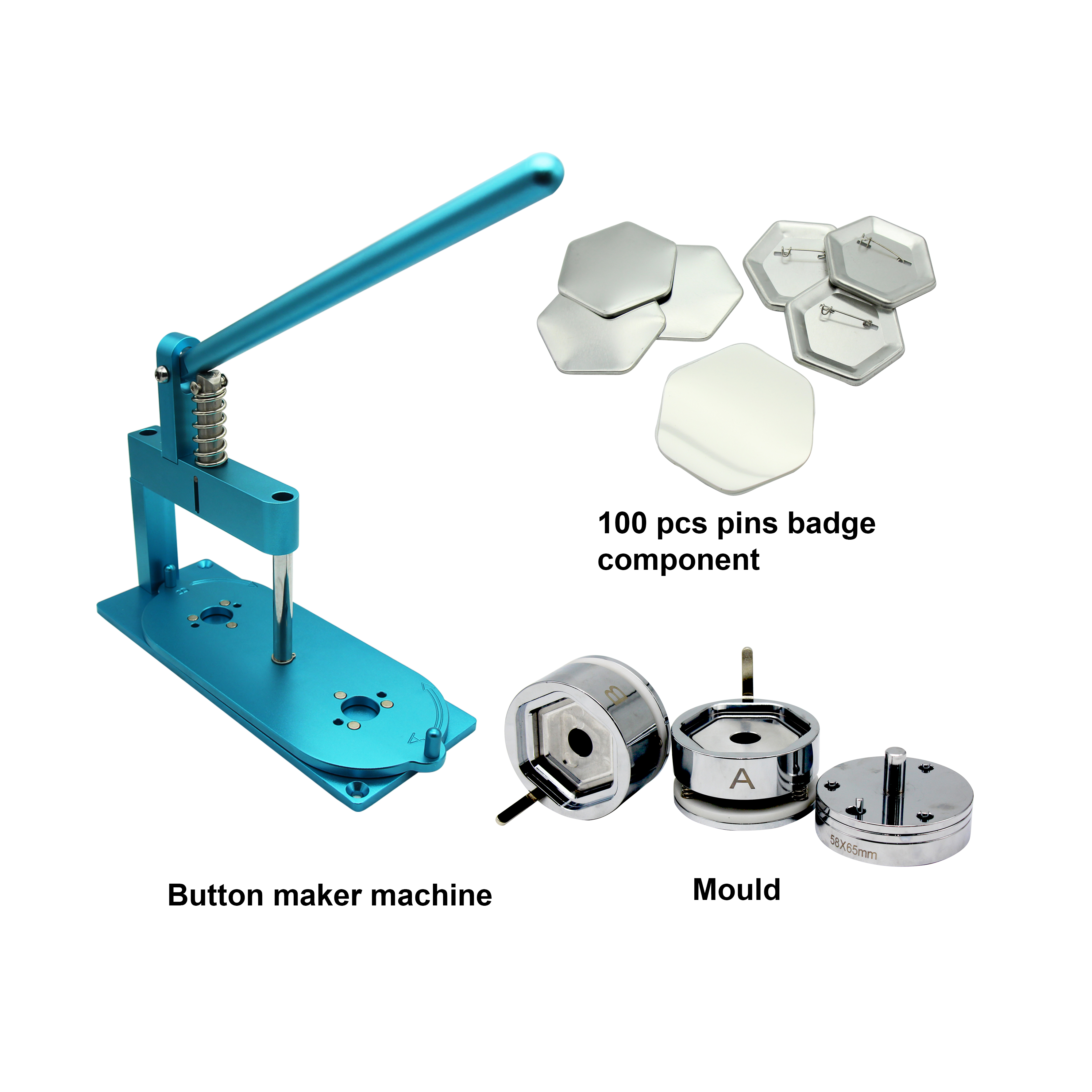 Набор для изготовления значков для кнопок шестиугольной формы оптом
