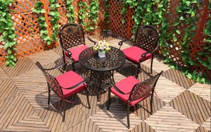 Juego de Muebles de Jardín de Aluminio Fundido para Patio Exterior, Resistente al Agua, para Todo Clima, Mesa de Metal para Café, Terraza, Barbacoa - Product Image 3