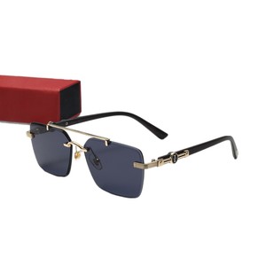 Luxury Designer Sunglasses Metal Frame Women's Fashionable Square Lens PC Material Box Packing - Product Image 5