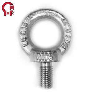 HLM échantillon gratuit tête anneau boulon à oeil acier inoxydable acier au carbone zingué galvanisé finition polie DIN582 écrou à oeil de levage - Product Image 1