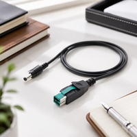 Kabel pemindai kode batang, 10ft 12v bertenaga usb konektor inti ke inti DC plug barcode untuk pemindai pos kabel