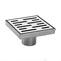 Siphon de sol carré moderne plaqué de 4 pouces anti-odeur avec garantie de 5 ans pour hôtels et salles de bain
