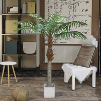 Petit palmier artificiel tropical vert en forme de noix de coco, pour la maison ou le bureau, en plastique durable, résistant aux UV, persistant toute l'année