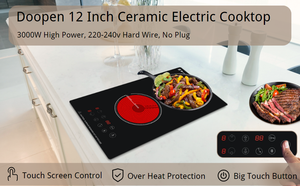 Table de cuisson à induction en céramique Doopen à 2 brûleurs, 220V, cuisinière électrique encastrable, commande tactile, surface noire - Product Image 5