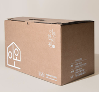 Caja de cartón corrugado con asa tipo E para transporte de frutas y leche, con logo personalizado, al por mayor
