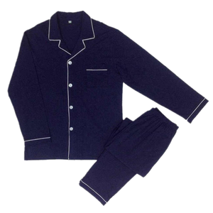 Ensemble de pyjama en tricot pour femmes, manches longues, boutons sur le devant, couleur unie, coton doux, vêtements de détente, coupe régulière, vêtements d'hiver - Product Image 1