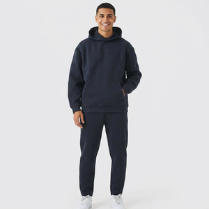 Conjunto de Sudadera con Capucha y Pantalones Deportivos de Felpa Francesa de 430 g/m², Estilo Holgado, de Algodón, para Hombre, en Oferta - Product Image 1