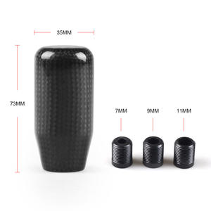 Pomo de Cambio de Fibra de Carbono Genuino para Modificación de Automóviles, Palanca de Cambio de Marchas de Aluminio con Palanca Tipo Cristal - Product Image 2