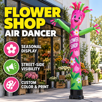 Mascotte florale gonflable pour fleuriste, promotion saisonnière en magasin, affichage publicitaire extérieur, couleurs personnalisées, vente en gros