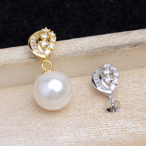 Colgante de Pestañas de Plata S925 con Base de Luna y Estrella de 9-11 mm, Accesorio de Joyería DIY, Pendientes de Perlas JG5997 - Product Image 1