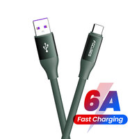Kabel Data USB 6A Desain Baru 2023 OD6.0 Pengisi Daya Super Cepat TPE 66W Lembut Kualitas Tahan Lama Kabel USB A Ke Tipe C 3ft6ft 480Mbps