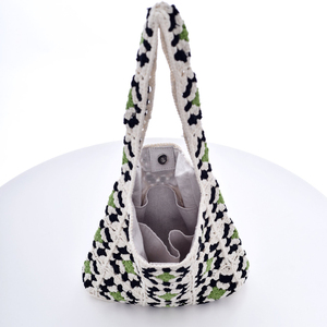 Bolso <span class=keywords><strong>de</strong></span> hombro para mujer, bolso tejido a mano, patrón <span class=keywords><strong>de</strong></span> <span class=keywords><strong>abuela</strong></span>, patchwork <span class=keywords><strong>de</strong></span> flores, bolsa <span class=keywords><strong>de</strong></span> almacenamiento, bolso <span class=keywords><strong>de</strong></span> compras sencillo e informal - Product Image 3