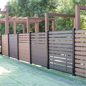 Valla <span class=keywords><strong>de</strong></span> Material Compuesto <span class=keywords><strong>de</strong></span> <span class=keywords><strong>Madera</strong></span> y Plástico para Exteriores, Resistente al Agua y al Viento, <span class=keywords><strong>con</strong></span> Paneles <span class=keywords><strong>de</strong></span> Listones Horizontales - Product Image 4