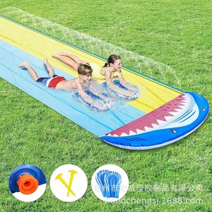 Inflatable Water Slide PVC Outdoor Kids Play Shark Design 10ft Long Slip And Slide Fun For Garden Backyard Summer Party - Product Image 1