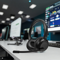 Casque audio supra-auriculaire ergonomique binaural USB Qualcomm OMfoX à prix d'usine avec micro externe ENC, Bluetooth 5.5, étanchéité IPX-3, ajustement personnalisé 32