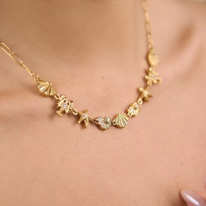 Collar con Colgante de Océano en Acero Inoxidable Chapado en Oro de 18K, Joyería de Playa Resistente al Agua para Verano <span class=keywords><strong>N806</strong></span> - Product Image 4