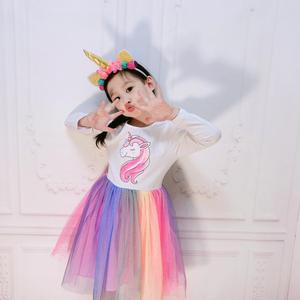 Unicorn Dress per Le Ragazze Tutu Arcobaleno Principessa Vestiti Del Bambino Vestito da Partito Dei Capretti Del Bambino Della Ragazza di Natale di Halloween Del Costume di Cosplay - Product Image 3