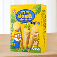 Koreaanse Geïmporteerde Pororen Ijshoornsnacks 53.4G Fruitsmaak Koekjes Zoete Knapperige Textuur Met Chocolade-En Kaassmaken