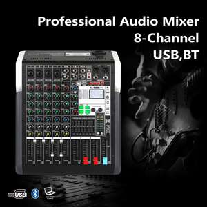 Console de mixage <span class=keywords><strong>audio</strong></span> professionnelle pour DJ à 8 canaux avec 24 DSP, 7 égaliseurs, AUX, BT, fonction carte son MP3 pour <span class=keywords><strong>PC</strong></span> ou téléphone en direct - Product Image 3