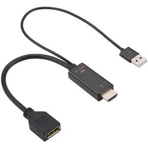 Convertisseur adaptateur de câble HDMI vers Port d'affichage 4K avec alimentation USB mâle vers femelle adaptateur HDMI vers DP pour ordinateur