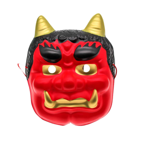 Masque de cosplay d'anime japonais 3D intégral de démon maléfique avec cornes en PVC pour fête d'Halloween - Product Image 1