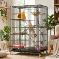 Enclos d'élevage intérieur multi-tailles, multi-niveaux, toutes saisons, surélevé, pliable, respirant, facile à ranger, villa pour chat, cage en fer pour chat