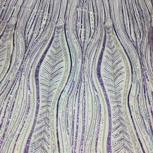 <strong>Heavy</strong> Beaded Luxury <strong>Lace</strong> <strong>Fabric</strong> With Sequence Crystal Beaded Tulle <strong>Lace</strong> <strong>Fabric</strong> for Wedding Dress - Product Image 1