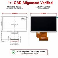 Modul LCD TFT IPS TMK 5.0 Inci 800x480 dengan Lampu Latar LED Terintegrasi, Layar Sentuh Kapasitif OGS, Antarmuka RGB 50 PIN, Pengganti